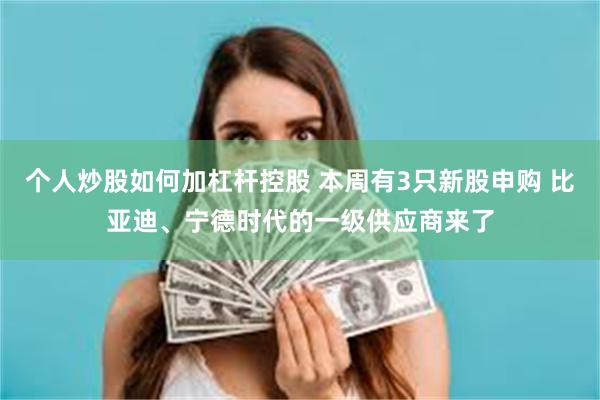 个人炒股如何加杠杆控股 本周有3只新股申购 比亚迪、宁德时代的一级供应商来了