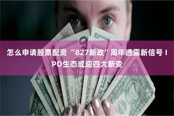 怎么申请股票配资 “827新政”周年透露新信号 IPO生态或迎四大新变