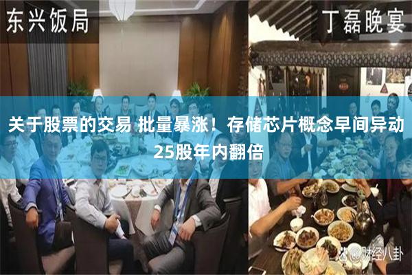 关于股票的交易 批量暴涨！存储芯片概念早间异动 25股年内翻倍