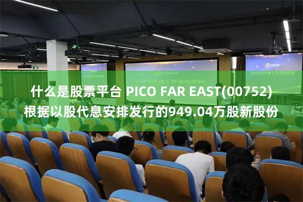 什么是股票平台 PICO FAR EAST(00752)根据以股代息安排发行的949.04万股新股份