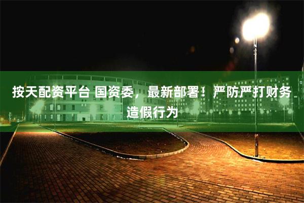 按天配资平台 国资委，最新部署！严防严打财务造假行为