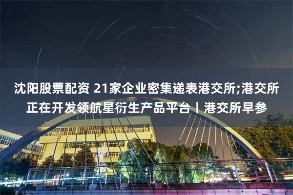 沈阳股票配资 21家企业密集递表港交所;港交所正在开发领航星衍生产品平台丨港交所早参