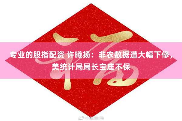 专业的股指配资 许曦扬：非农数据遭大幅下修，美统计局局长宝座不保