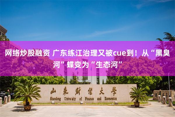 网络炒股融资 广东练江治理又被cue到！从“黑臭河”蝶变为“生态河”